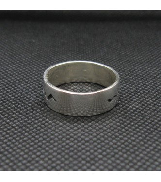 R002005 Genuine Sterling Silver Ring 8mm Wide Band Solid Hallmarked 925